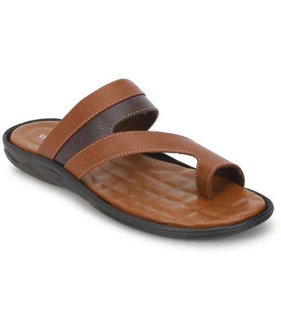 UrbanMark Men Comfortable Faux Leather Thong Sandals - None