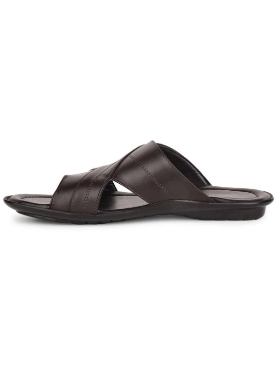 Liberty Brown Mens Leather Slipper - None