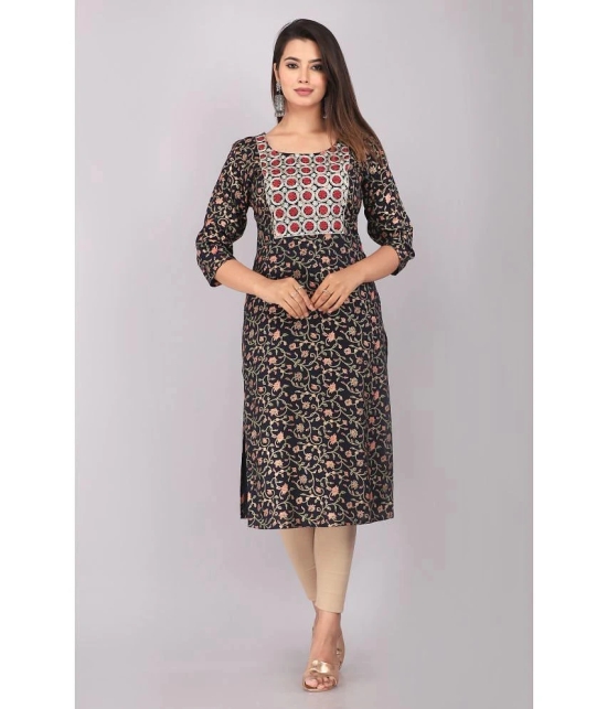 JC4U - Navy Blue Rayon Womens Straight Kurti ( Pack of 1 ) - None