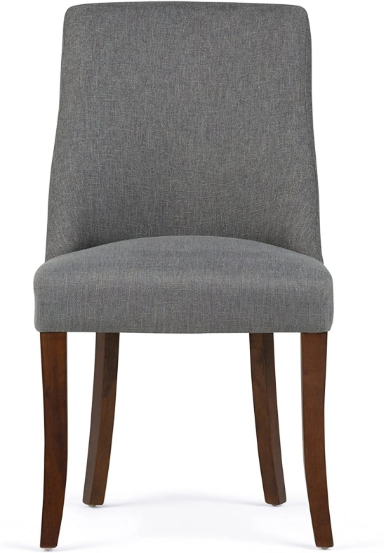 Teak wood Contemporary Dining Chairs (Set of 2)-Grey