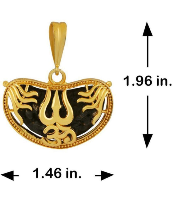 PAYSTORE Gold Plated Classic designer Pendant Locket OM Trishul Pendant For Men - None