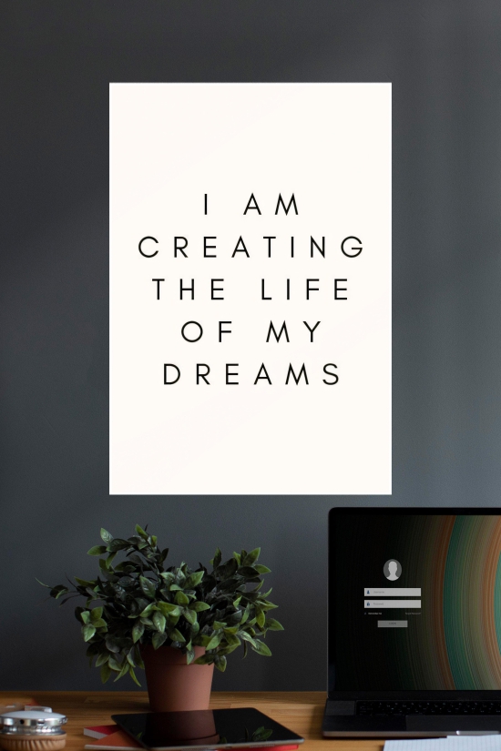 Iam Creating The Life of My Dreams | Quotes | Motivational Poster-A4