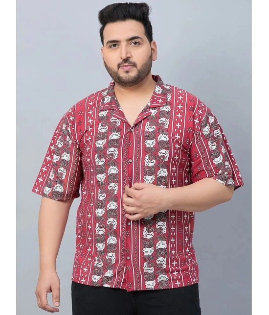 AUSTIVO Cotton Blend Regular Fit Printed Half Sleeves Mens Casual Shirt - Maroon ( Pack of 1 ) - None