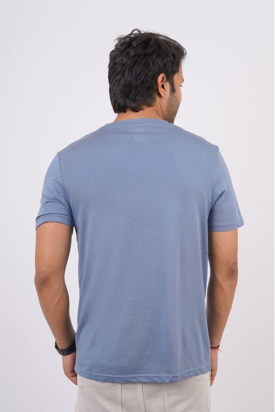 Men's Denim Blue  Pima Cotton Crew Neck