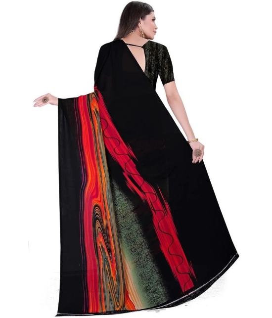 LEELAVATI - Black Georgette Saree With Blouse Piece ( Pack of 1 ) - Black