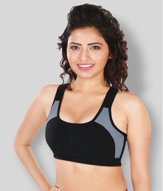 Dermawear Multi Color Poly Cotton Solid Sports Bra - L