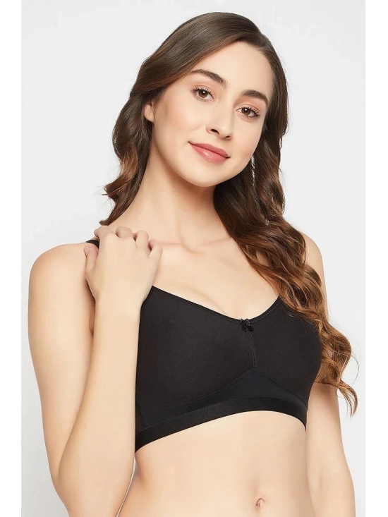 Clovia Pack of 1 Cotton Non Padded Womens T-Shirt Bra ( Black ) BR3007P13 - None