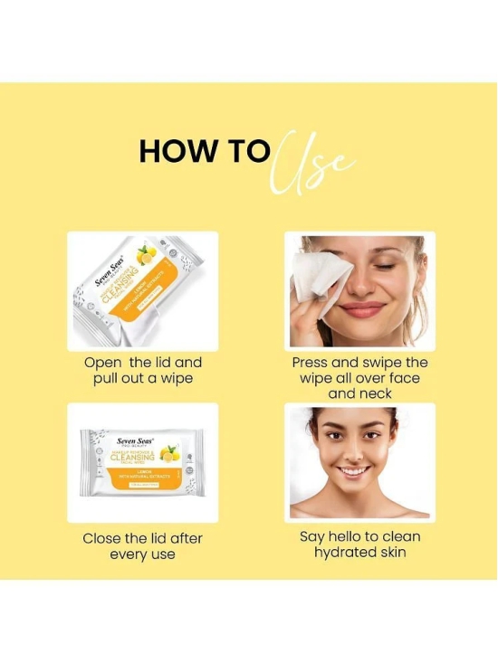 Seven Seas Makeup Remover & Cleansing Facial Wipes (Lemon)