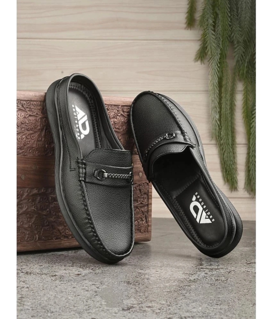 Aadi Half Back Open Black Mens Mules Shoes - None