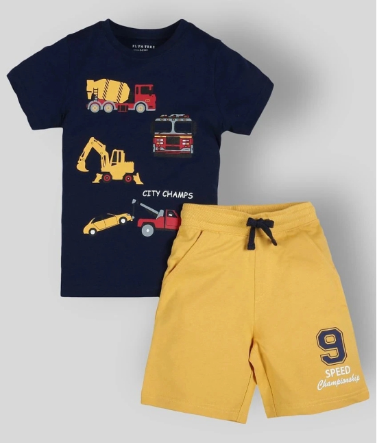 PLUM TREE - Multi Cotton Boys T-Shirt & Shorts ( Pack of 1 ) - None