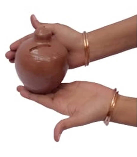 Mii Art mitti ka gullak,money bank,money box,piggy bank,coin box for kids(color-brown)(material-soil)(size-12 cm,small)pack of 1 pieces.