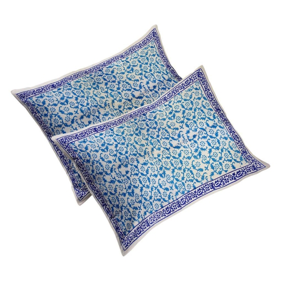 Cerulean Jaal Block Printed Double Bedsheet