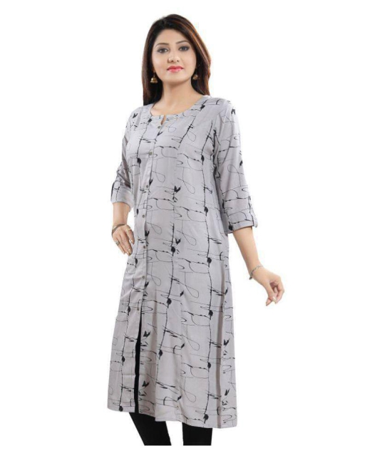 Meher Impex - Light Grey Cotton Women''s Front Slit Kurti ( Pack of 1 ) - L