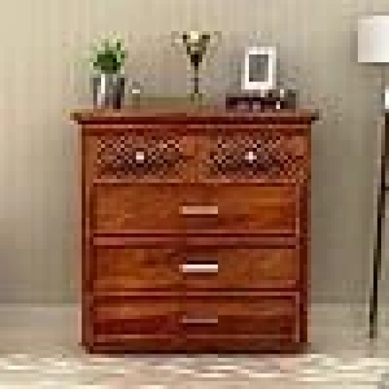 SAHIRAM CHOUDHARY ;  Wooden Sideboard Cabinet | Chest Drawer | Chest of Drawers for Living Room | Dresser 5 Drawer Cabinet Kitchen Cabinet | Free Standing Movable Tv Unit Side Board Table in Honey Finish