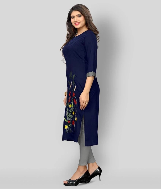 Vbuyz - Blue Rayon Womens Straight Kurti - 3XL