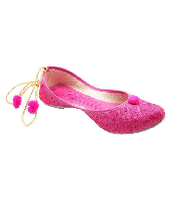 Raj Pink Ethnic Footwear - None