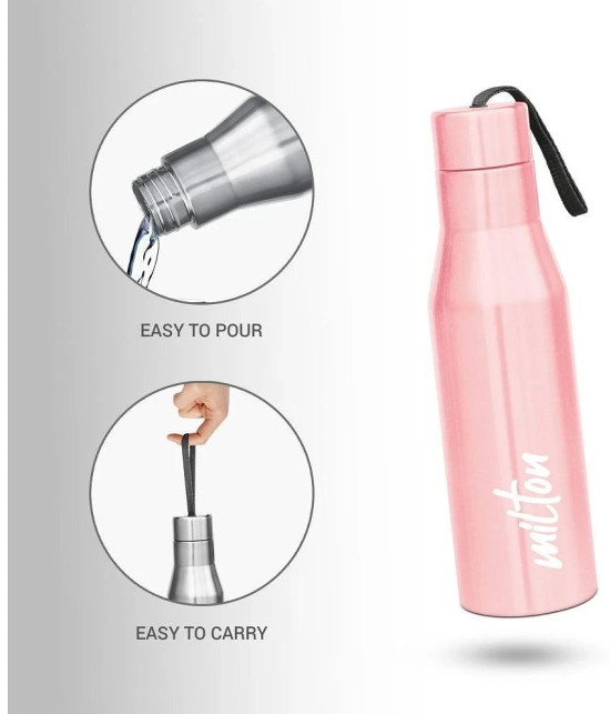 Milton Super 750 Stainless Steel Water Bottle Set of 4, 650 ml Each, Light Pink - Multicolour