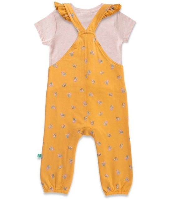 Juscubs Mustard Cotton Dungarees For Baby Girl ( Pack of 1 ) - None