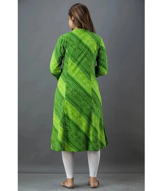 Lee Moda - Green Cotton Womens Front Slit Kurti ( Pack of 1 ) - None