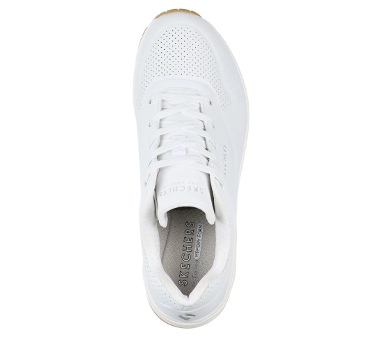 Skechers White Women Uno - Stand On Air Lace Up Sneakers