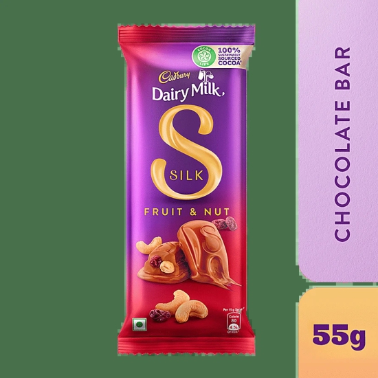 Cadbury Dairy Milk Silk Silk Fruit & Nut Chocolate Bar, 55 G