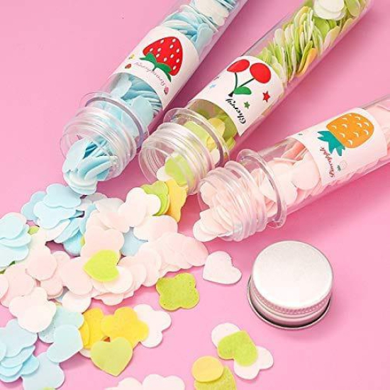 SHANAYA 6 Pieces Travel Soft Paper Soap Flower Design Tube Shape Bottle (Assorted/Random Colour)