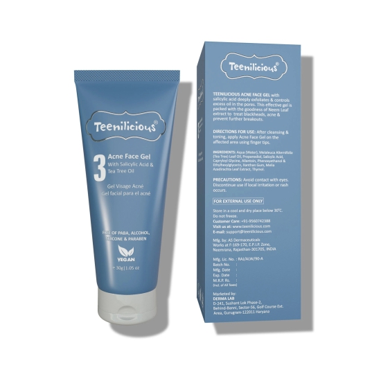 Teenilicious Acne Face Gel With Salicylic Acid - Gel For Blackhead & Whitehead-30g