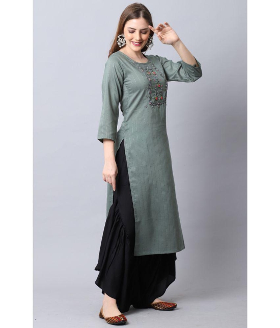 Rajnandini - Grey Rayon Women's A-line Kurti ( Pack of 1 ) - None