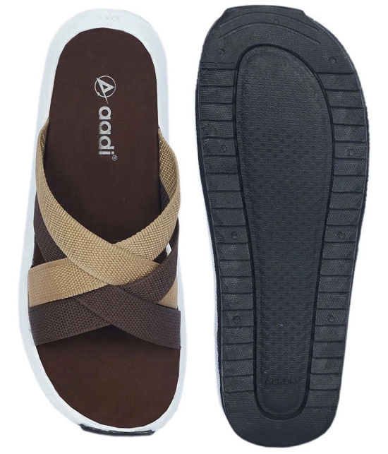 Aadi - Brown Mens Daily Slipper - None