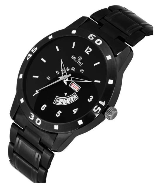 Swisstyle -  Black Stainless Steel Analog Mens Watch