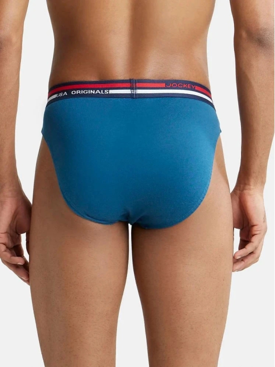 Jockey US49 Men Super Combed Cotton Solid Brief with Ultrasoft Waistband - Seaport Teal - None