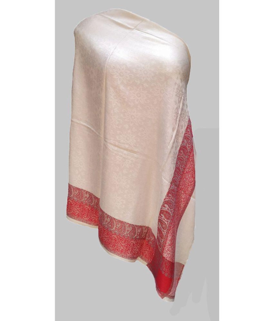 Soul Essence White Self Design Shawl - ( Pack of 1 ) - White