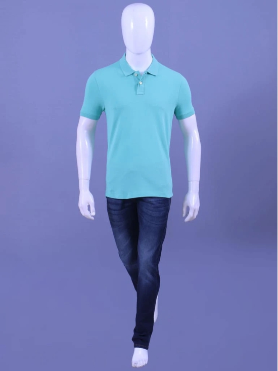 Men's Mint Enzyme Finish Solid Polo T-Shirt