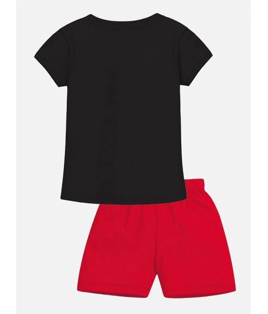 Trampoline Black & Red Cotton Blend Girls Top With Shorts ( Pack of 1 ) - None