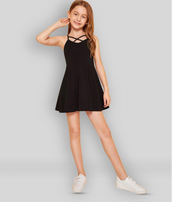 Addyvero - Black Cotton Blend Girls A-line Dress ( Pack of 1 ) - None