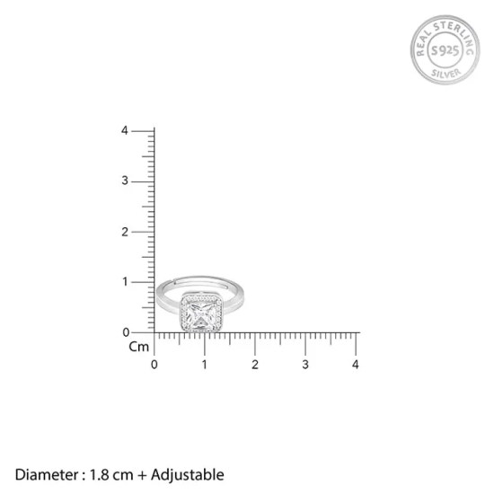 Anushka Sharma Silver Studded Classic Square Ring