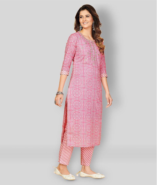 Vbuyz - Multicolor Straight Cotton Womens Stitched Salwar Suit ( Pack of 1 ) - M