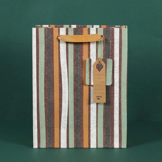 Brown Stripes Medium Bag-3 Pieces