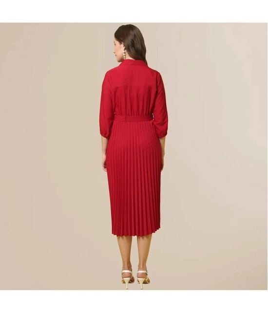 Fabflee - Red Polyester Womens Shift Dress ( Pack of 1 ) - None