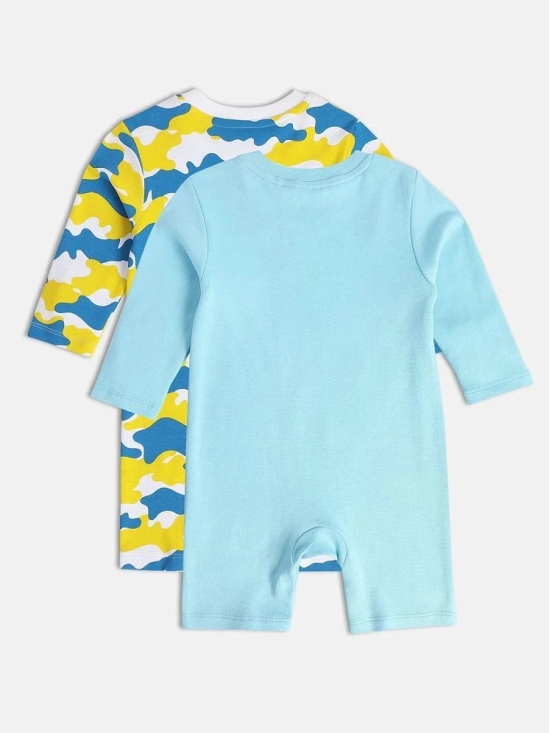 miniklub Multicolor Cotton Rompers For Baby Boy ( Pack of 2 ) - None