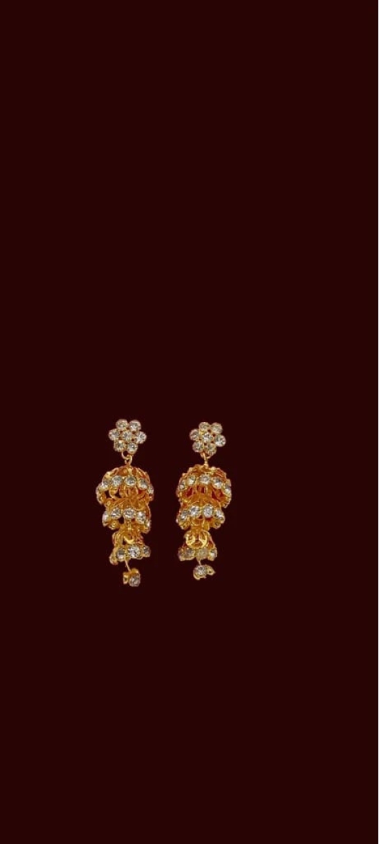 Stunning Cubic Zirconia Jhumka Earrings in Gold Plated earrings