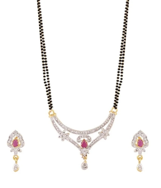 Youbella Designer American Diamond Mangalsutra Set with Chain