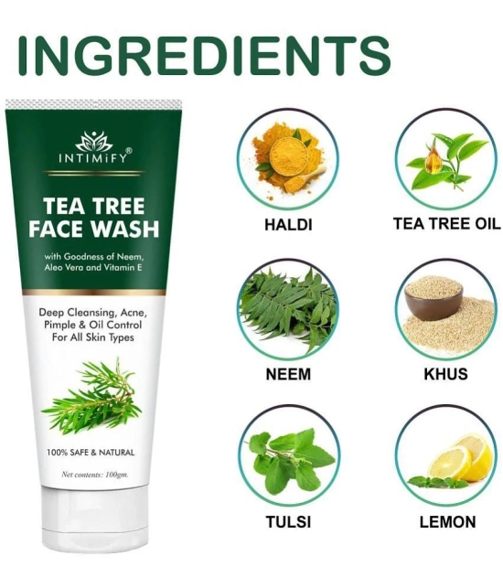 Intimify Tea Tree Oil Removal Face Wash, Skin Brightening Face Wash, Tan Removal, 100 Gms