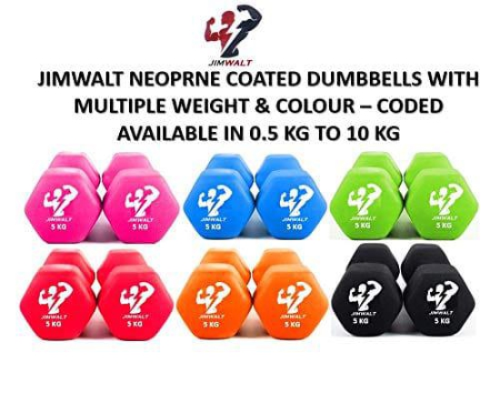 The Indian Made Jimwalt Premium Neoprene Dumbbells  Proudly Made in India (1+1=2 RED)