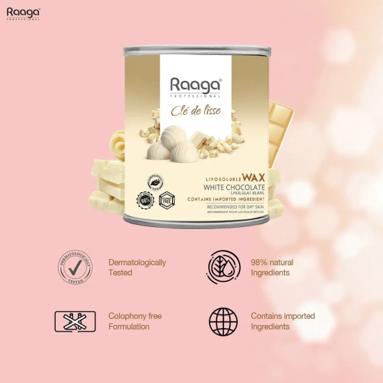 Raaga Professional Liposoluble Wax, White Chocolate, 800ml