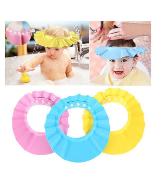 EIGHTEEN ENTERPRISE Baby Toddler Shampoo Bath Shower Cap Wash Hair Ear Shield ( set of 3 ) - None