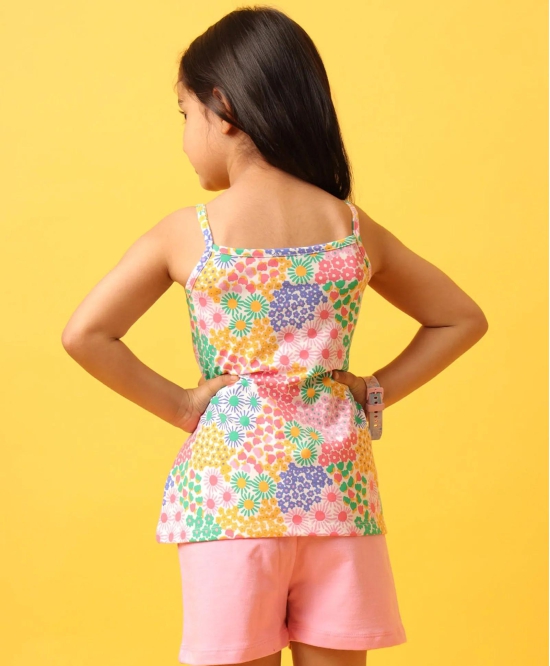 FLOWERS SUMMER STRAPPY GIRLS TOP - PINK-10-12 YEARS / 1N / pink