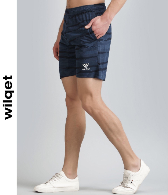 Mens Running Jacquard Shorts-Navy / M