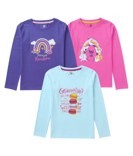 Cub McPaws Girls Pack of 3 Full Sleeves T-shirts - None