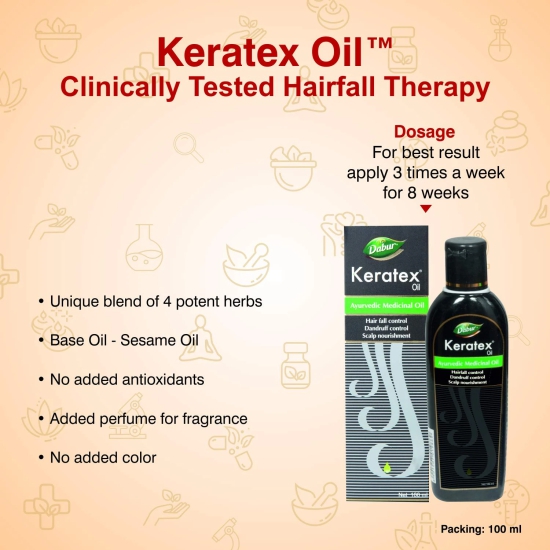 Dabur Keratex Oil Ayurvedic Medicinal Oil, 100Ml